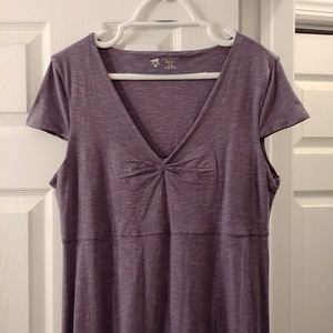 Purple cap-sleeve dress